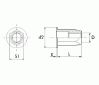 TUERCA REMACHABLE ACERO BRALO HEXAGONAL CABEZA ANCHA